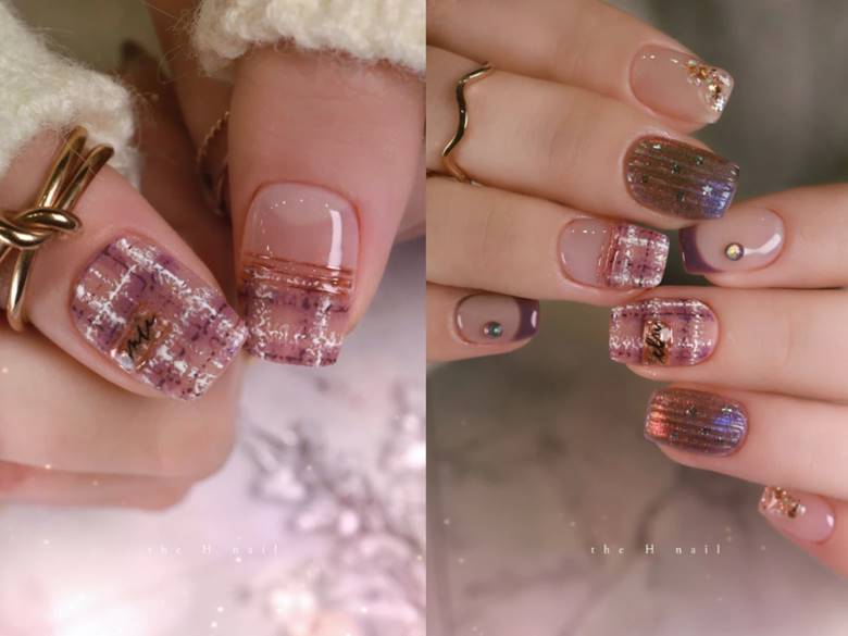 4. Nail caro hiệu ứng len – Đậm chất mùa lạnh