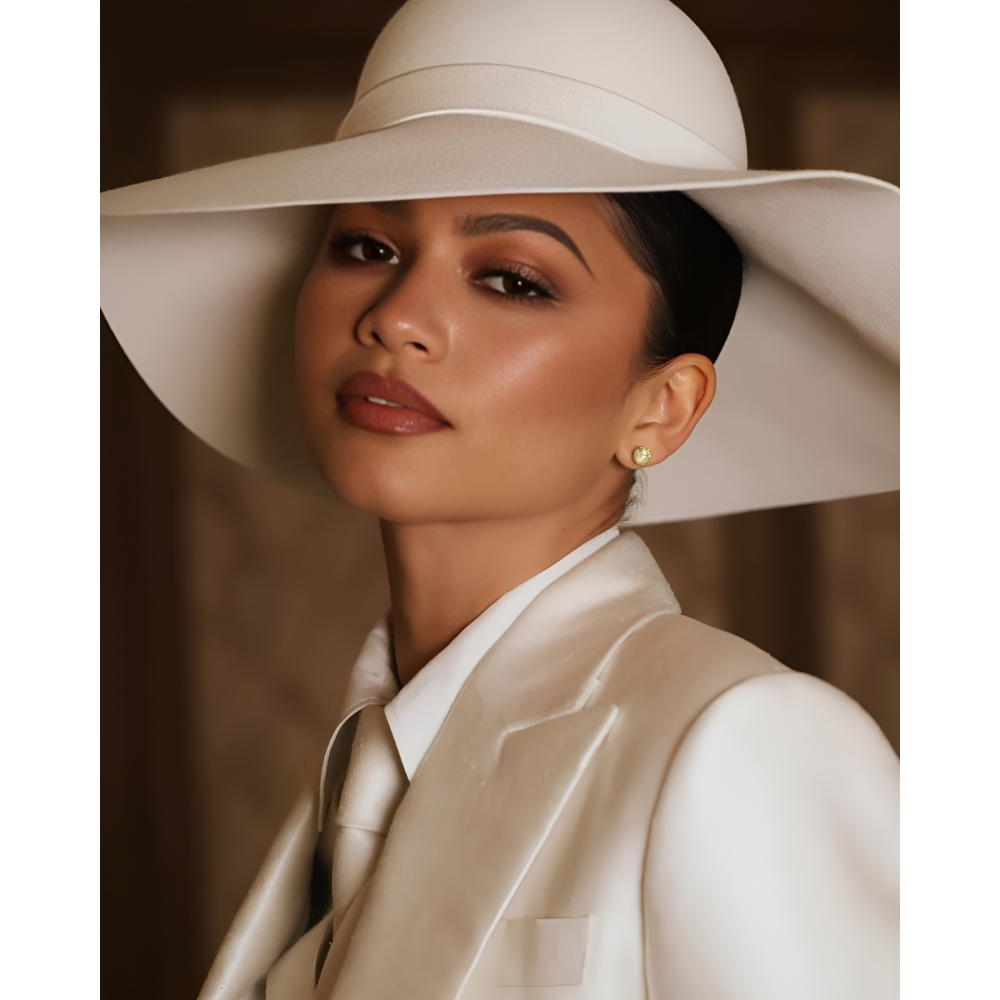 Sự tương phản giữa đôi mắt và bộ trang phục làm nổi bật tổng thể của Zendaya