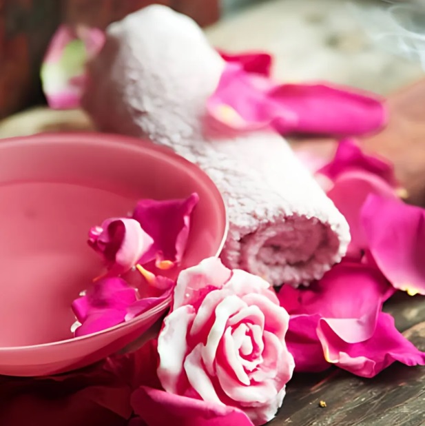 2. Xông hoa hồng hoặc hoa cúc cho da khô, thiếu ẩm